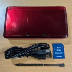 ニンテンドー 3DS 赤 フレアレッド 本体 付属品 任天堂　216