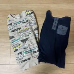 新幹線柄トレーナー　ネイビーカットソー　100cm 2枚セット