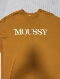 MOUSSY マスタード ロゴニットセーター