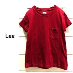 Lee 刺繍ロゴ　胸ポケ　付き　コットン　半袖　Tシャツ　S レッド　赤　リー