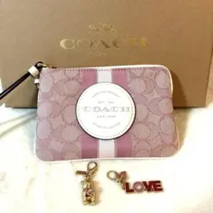 【極美品】COACH コーチ リストレット ポーチ チャーム セット 箱付