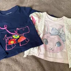 90.95サイズ⭐︎女の子ロンT 2枚セット