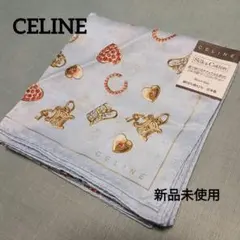 新品未使用セリーヌCELINE大判ハンカチーフ スカーフ シルク＆コットン