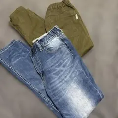 GLAZOS 150 パンツ2本セットデニムシェフパンツ