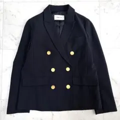 美品 フレイアイディ 紺ブレ ダブルブレスト 金ボタン テーラード サイズ0