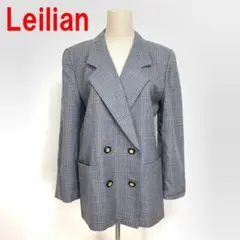 A4961 レリアン テーラードジャケット ウール チェック グレー ９