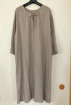 ナチュラルロングワンピース　M 麻　リネン　レーヨン