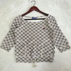 美品　BURBERRY　5分丈　ノバチェック　カットソー　38サイズ