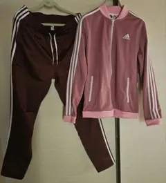 adidas ジャージ上下セット 3本ライン トラックスーツ サニーレッド