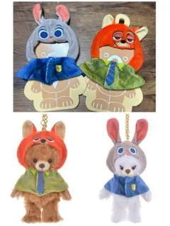 新品ディズニー購入ユニベア　ぬいぐるみキーチェーン専用コスチューム　ズートピア