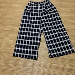 黒白チェック柄ワイドパンツ