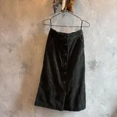 UNIQLO ダークグリーン コーデュロイ タイトスカート S