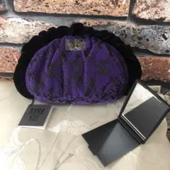 未使用　タグ付　アナスイ　ベロア　フリル　ポーチ