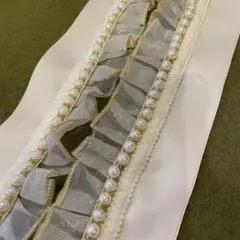 重ね衿　パール　金縁レース　成人式　振袖　卒業式　袴　伊達襟　重ね襟　襟飾り