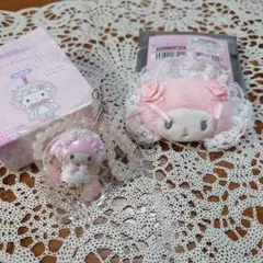 サンリオキャラクターズ　ホワイトフリル　ヘアクリップ　ストラップ　マイメロディ