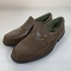 メンズ　ブラウンレザー ローファー スリッポン