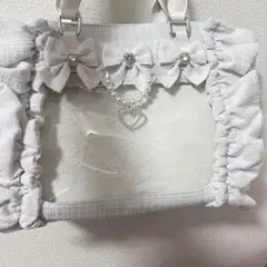 アンクルージュ 確定ファンサのおまじないbag ツイード 白 大サイズ 中古のサムネイル