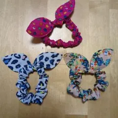 リボン シュシュ 3個セット