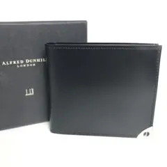 【訳あり美品】dunhill ダンヒル 二つ折り財布 レザー ブラック 黒