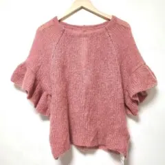 JILL STUART　バックスリット　モヘアニットトップス　ピンク