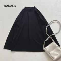 ジーナシス ハイネックオーバーサイズカットソー 体型カバー ゆったり　黒