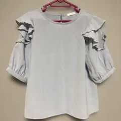 ハニーズ COLZA フリル袖 ブラウス ライトブルー Lサイズ