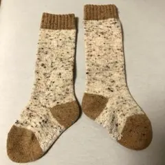 新品　ポプキンズ　子供　靴下　厚手　ベージュ系　13 14 15 ハイソックス