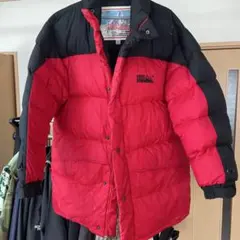 FIRST DOWN ダウンジャケット Lサイズ レッド/ブラック
