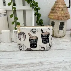 台形保冷ミニポーチ【ラミネート】しろくまCafe☆ハンドメイド