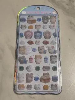 【正規品】コットンパフィーシール ねこ