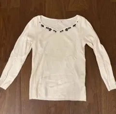 プロポーション　リブホワイトニット