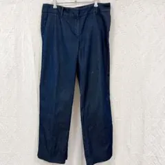 タルボット 美脚ストレッチワイドパンツ 濃紺 デニム風 綿 2XL 大きいサイズ