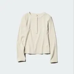 UNIQLOリブヘンリーネックT 30NATURAL