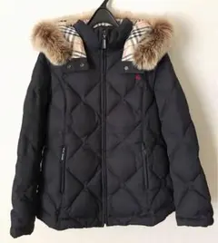 バーバリーロンドン キルティング ダウン ジャケット コート 150A 黒フード