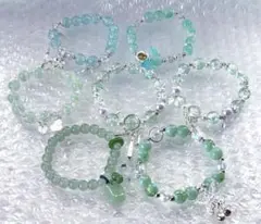 グリーン 緑系 ビーズ ブレスレット まとめ売り アクセサリー ゴム 伸縮