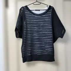 GLI SSE半袖 ニット トップス ブラック