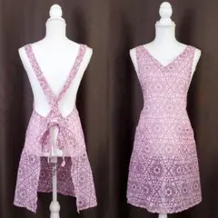 ◆V&A サロンジェ シースルーエプロン キッチンウェア シアー 花柄 割烹着のサムネイル