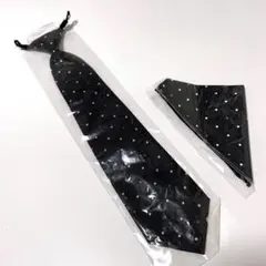 新品未使用☆ドット柄ネクタイとポケットチーフセット