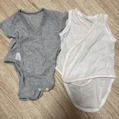 ユニクロ　コットンメッシュボディスーツ ノースリーブ　半袖 60 2枚セット