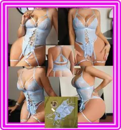 レースメッシュ★シースルー★ガーターランジェリー★Tバックレッグリング★DD85