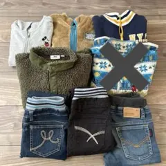 キッズ服セット　120cm 秋冬　ジーンズ　パーカー　フリース　ミッキーマウス