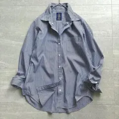 【美品】 ドゥーズィエムクラス コットン ストライプシャツ ボタンダウン 青 白