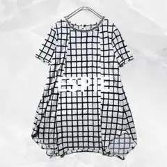a1100 ESPIE ビジュー付モノトーン格子柄チュニックAライン カジュアルのサムネイル