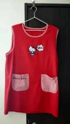 Hello Kitty エプロン レッド ギンガムチェックのサムネイル