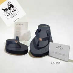 COACH ビーチサンダル 黒 23.5cm コーチ サンダル プールサンダルのサムネイル