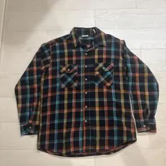 希少 90s ファイブブラザー マルチカラー ネルシャツ ブラック usa製