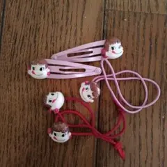 ぺこちゃん　髪ゴム　パッチンどめ