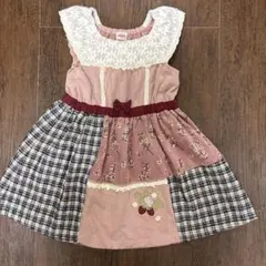 専用☆Souris 花柄チェックワンピース 110