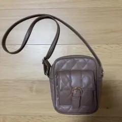 【美品】キルティング ショルダーバッグ ピンクブラウン