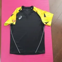 asics 卓球 ウェア JTTA公認 ブラック イエロー レディースL